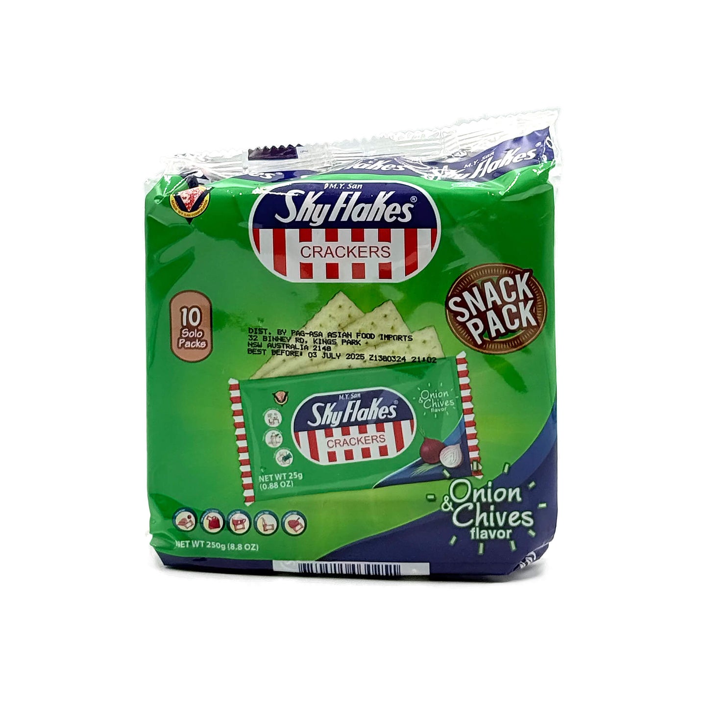 MY San | Sky Flakes Onion & Chives Flavour Crackers | 250g | 10pks