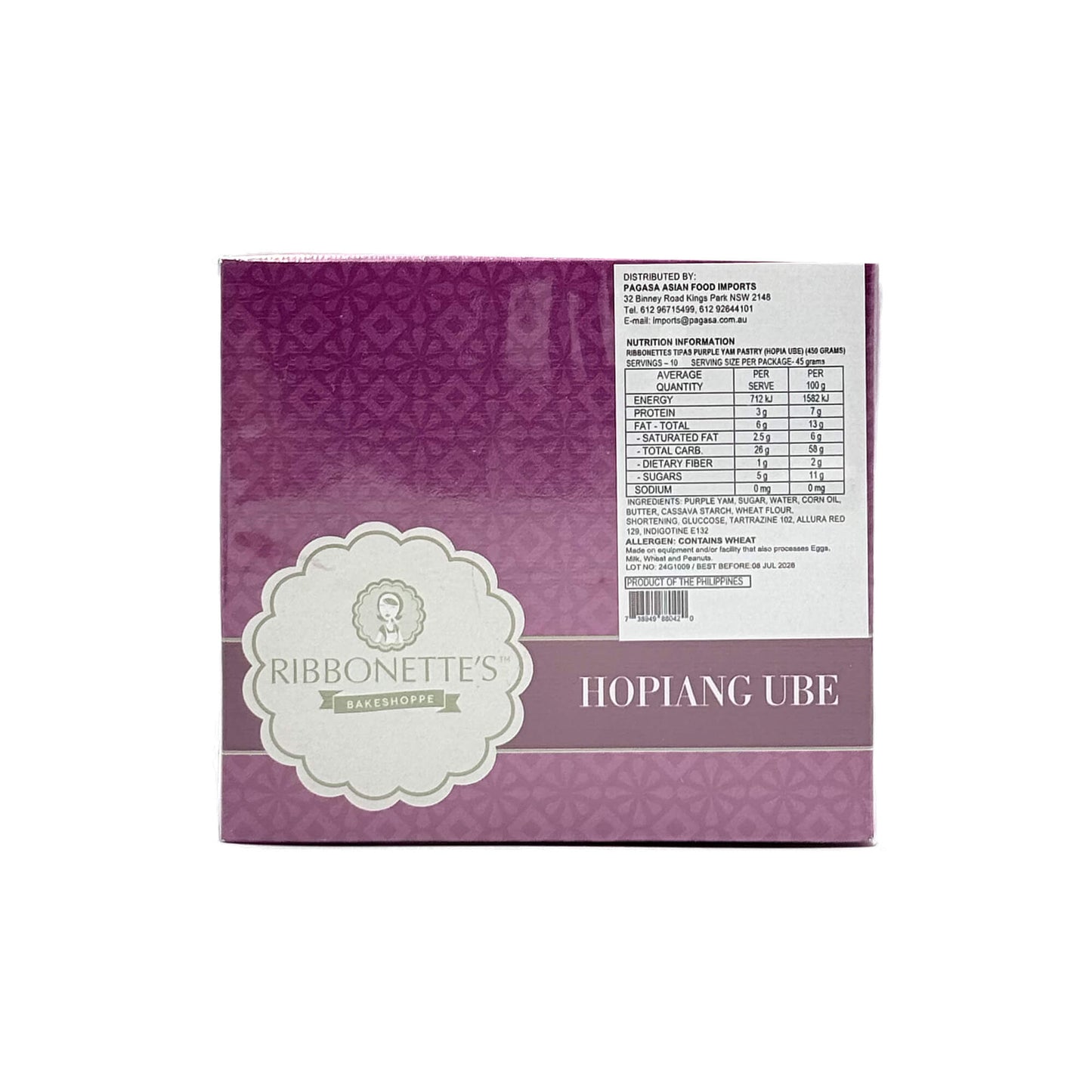Ribonette's | Hopiang Ube de Leche | 450g | 10pcs