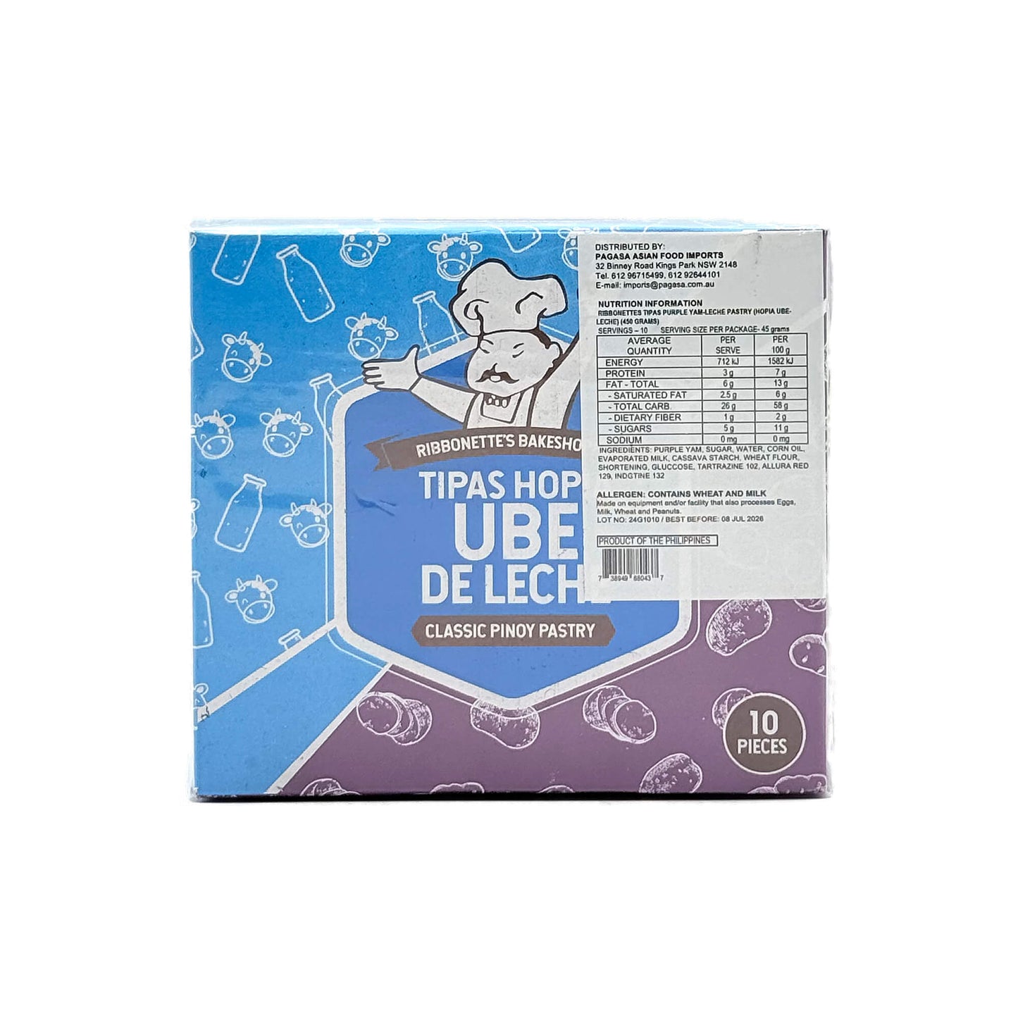 Ribonette's | Tipas Hopia Ube de Leche | 450g | 10pcs